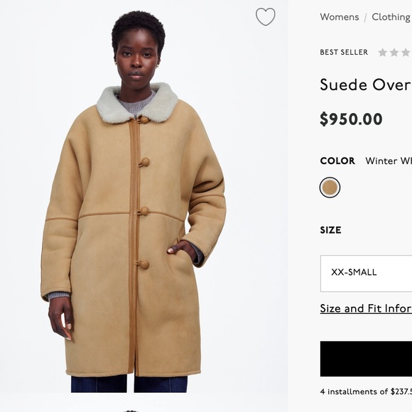 Eddie Bauer Tan Shearling Coat - Picture 6 of 11